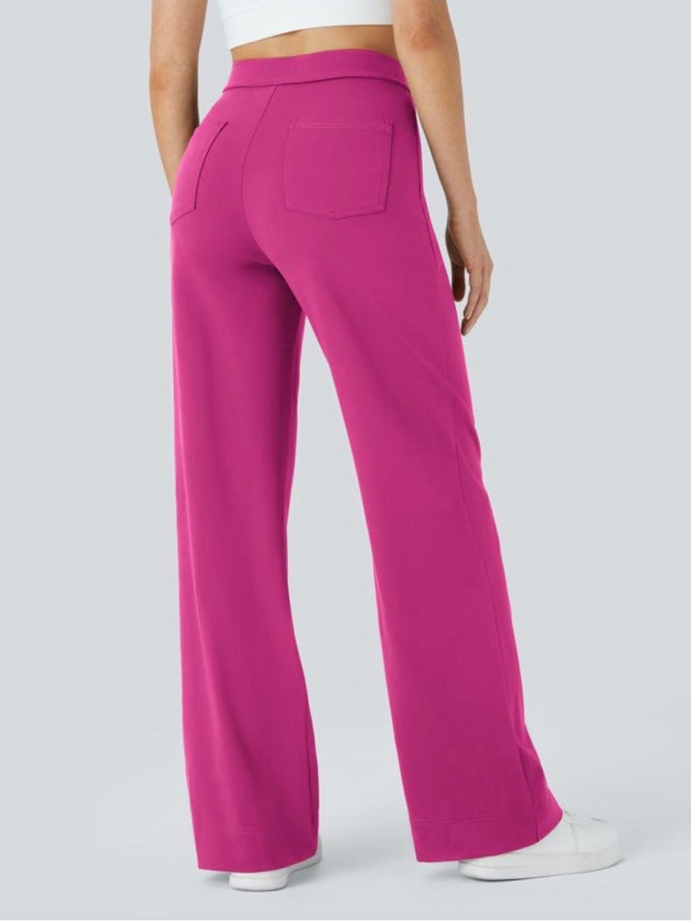 Halara DayStretch High Waisted Pockets Straight Leg Casual Pants hot pink size M - Picture 2 of 7